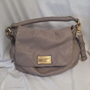 Marc By Marc Jacobs Taupe Shoulder Bag with Gold Accents